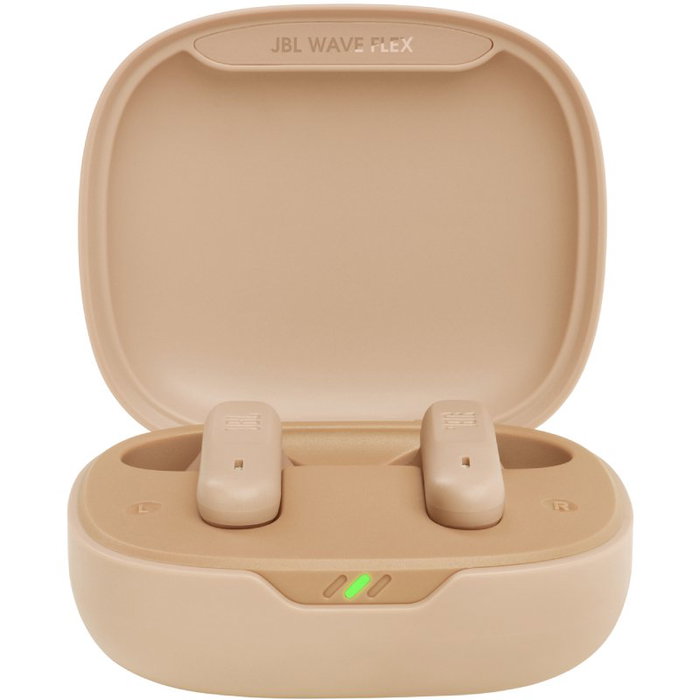 JBL Wave Flex Auriculares Inalámbricos True Wireless Bluetooth IP54 Beige, Estuche de Carga, 32h Autonomía, Carga Rápida, Sonido Deep Bass - Ref: JBLWFLEXBEG